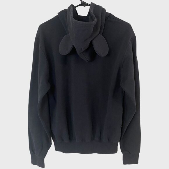 Disney Micky Mouse Ears Hoodie Sweatshirt Men's Small Black Graphic Long-Sleeve - Picture 3 of 13